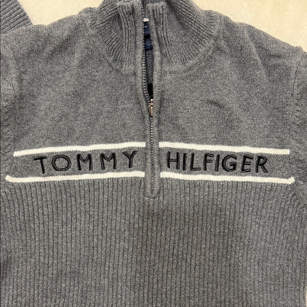 Tommy Hilfiger Women’s Charcoal Zip-Up Sweater Large - Picture 4 of 5